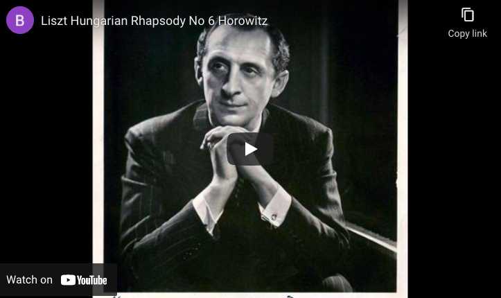 Liszt - Hungarian Rhapsody No. 6 - Horowitz, Piano