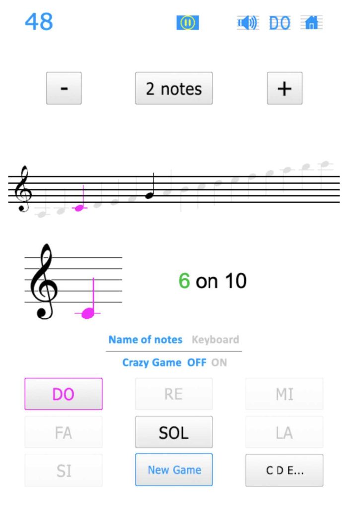 Read Music Notes HN - G (Treble) Clef, 2 notes