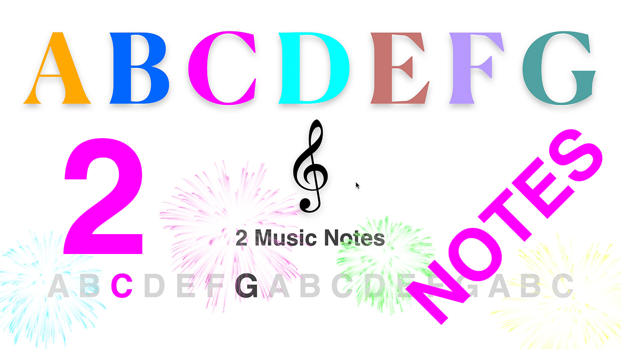 2 Music Notes - Treble Clef, A B C