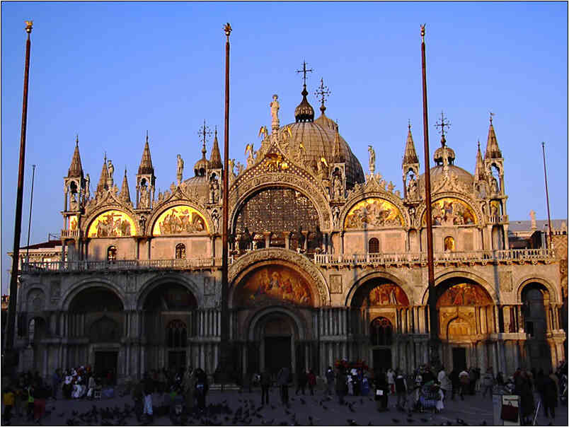 St. Mark's Basilica at sunset, Piazza San Marco, Venice