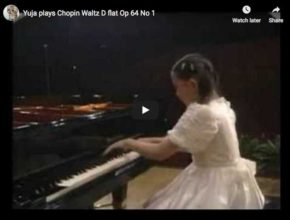 Young Chinese pianist Yuja Want is playing Chopin's most famous waltz No 6 in D flat major, often called the minute waltz