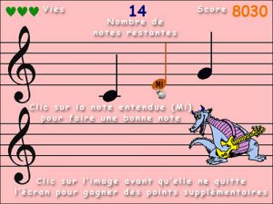 Musique Ecoute HN est un jeu vidéo pour apprendre à reconnaitre les notes de musique à l'oreille, mais en s'amusant!