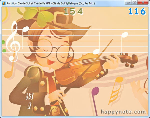 Le jeu Partition Clé de Sol et Clé de Fa HN a été personnalisé avec l'image d'un violoniste