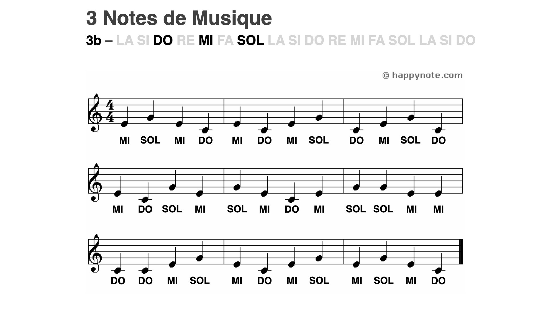 Lecture musicale 3b - Nouvelle note noire : DO